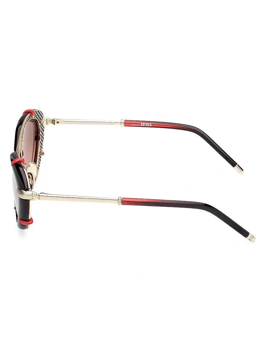 Christian Louboutin Women's 54MM Metal Sunglasses - Gold Black Red | Thumbnail 3