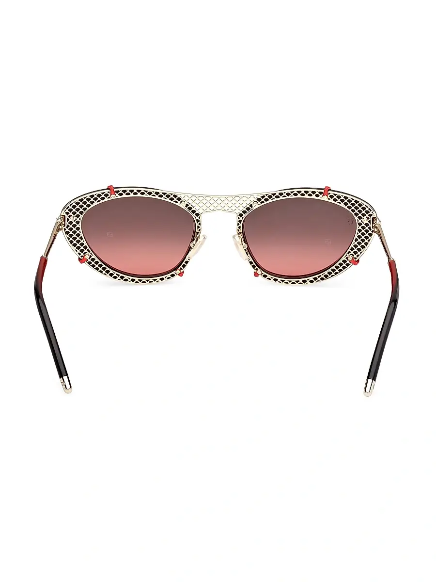 Christian Louboutin Women's 54MM Metal Sunglasses - Gold Black Red | Thumbnail 5