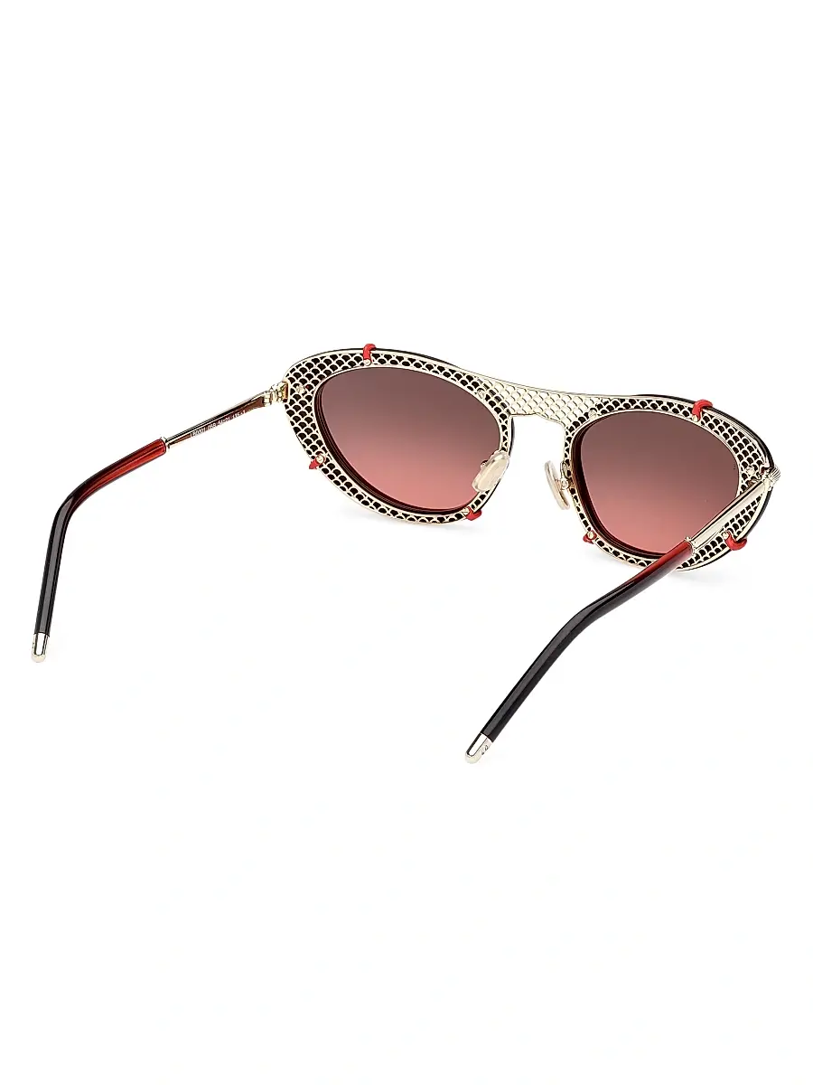 Christian Louboutin Women's 54MM Metal Sunglasses - Gold Black Red | Thumbnail 6