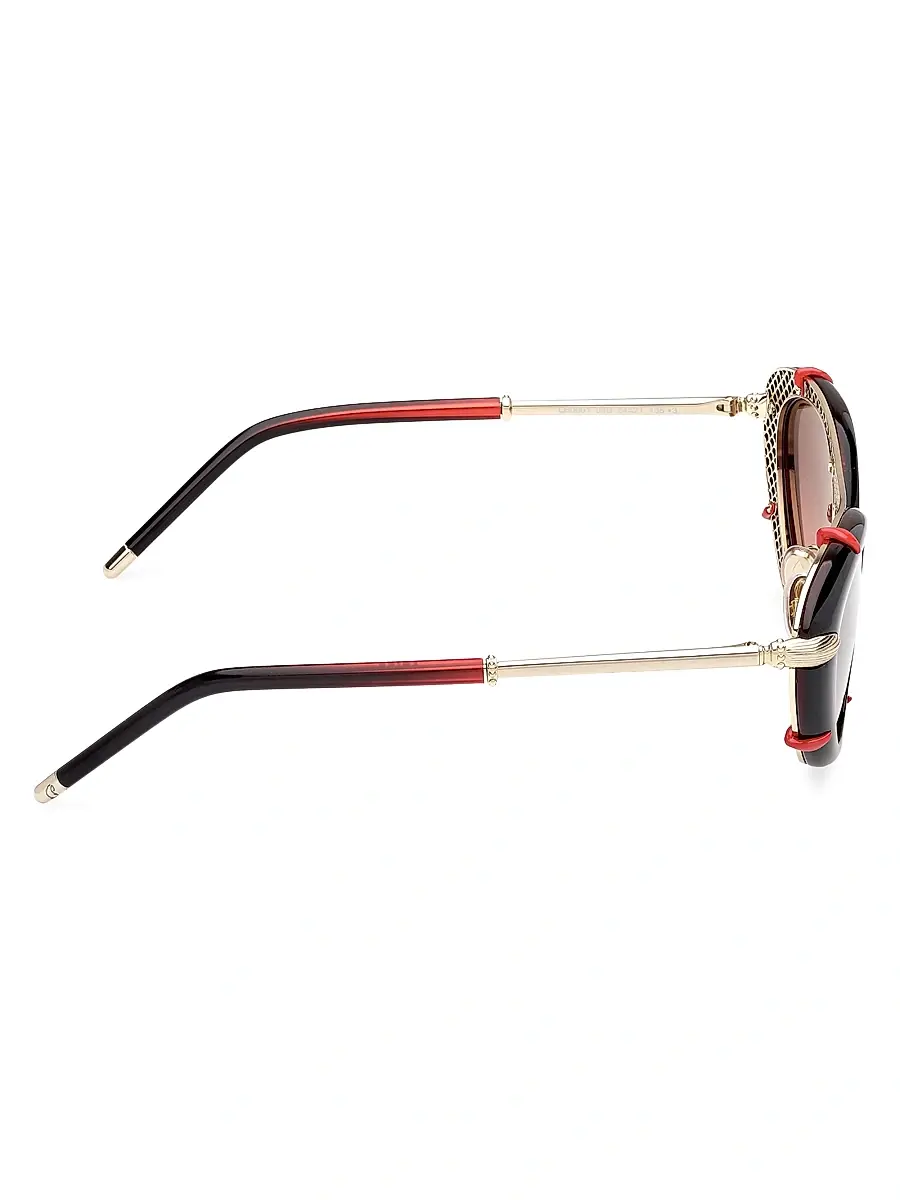 Christian Louboutin Women's 54MM Metal Sunglasses - Gold Black Red | Thumbnail 7