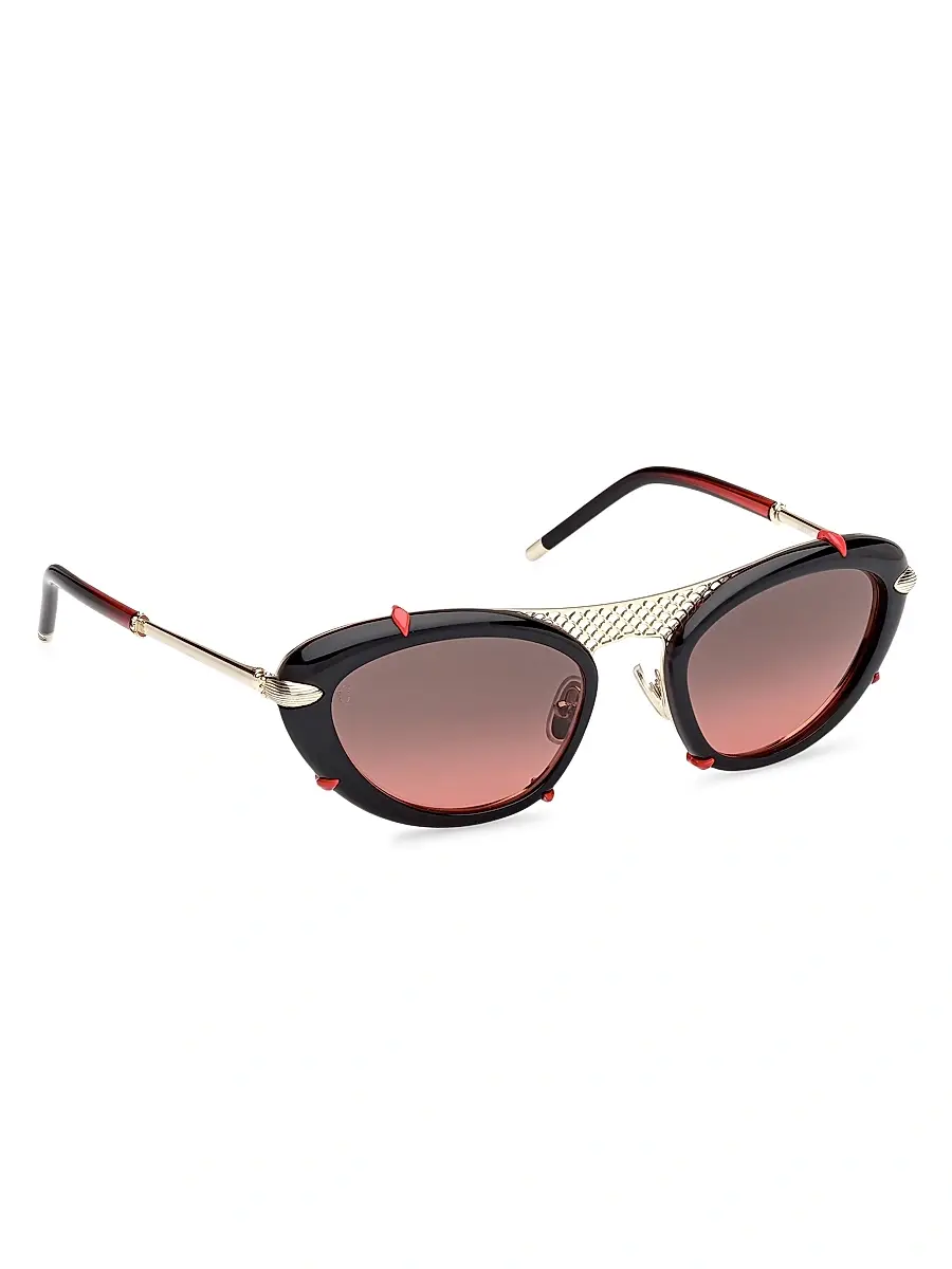 Christian Louboutin Women's 54MM Metal Sunglasses - Gold Black Red | Thumbnail 8