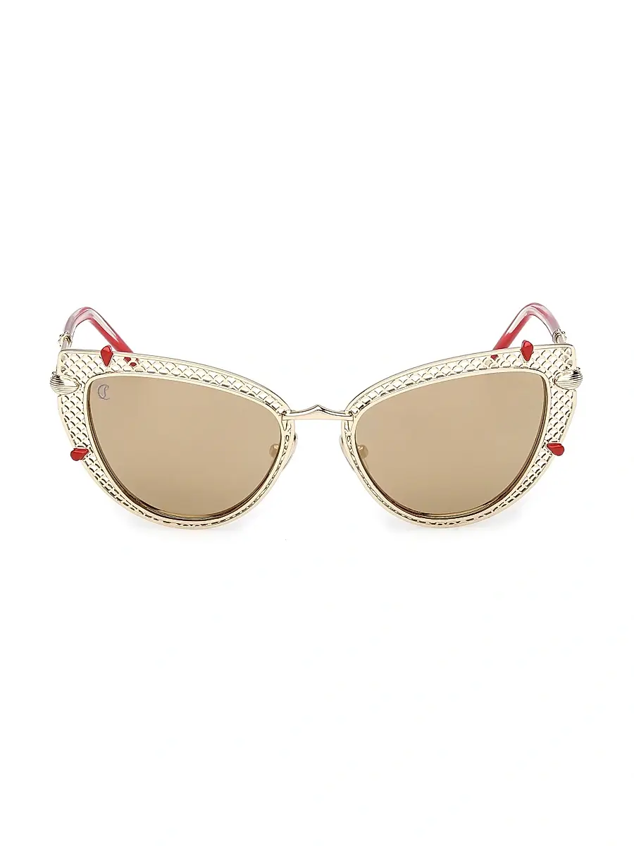 Christian Louboutin Women's 54MM Cat-Eye Sunglasses - Pale Gold | Thumbnail 2