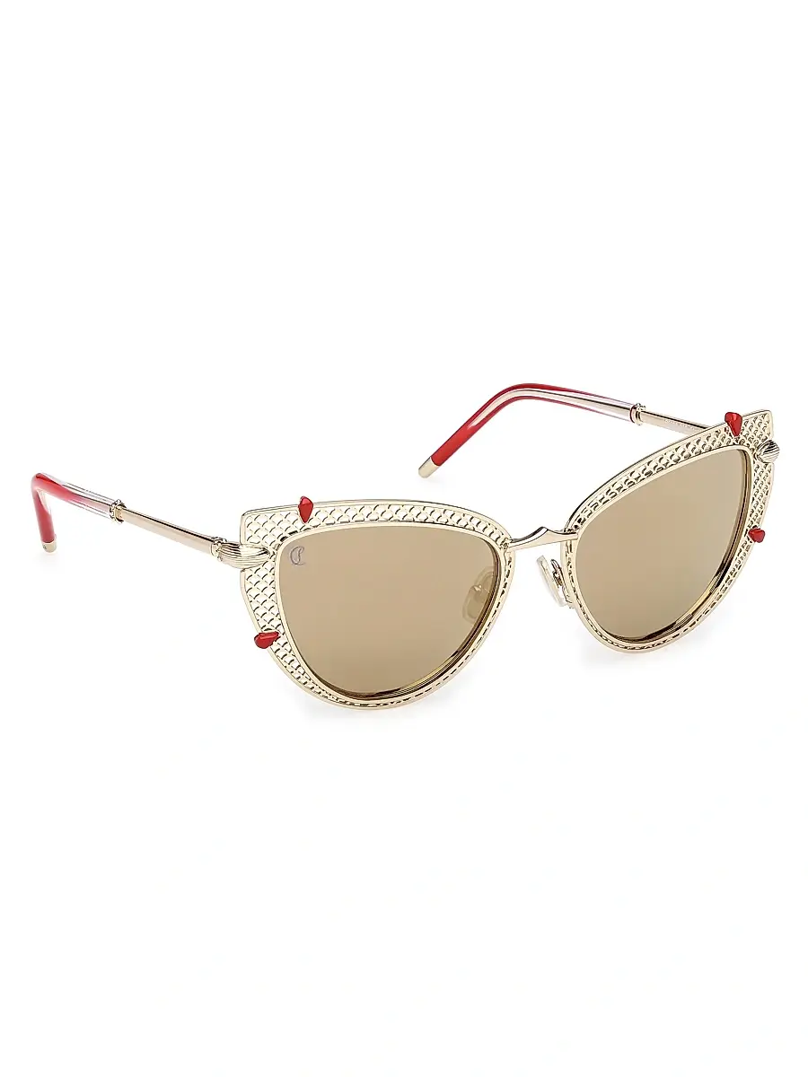 Christian Louboutin Women's 54MM Cat-Eye Sunglasses - Pale Gold | Thumbnail 8