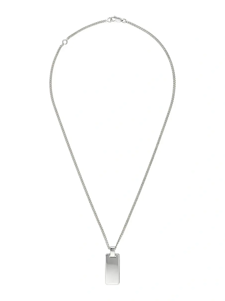 Gucci Men's Signature Sterling Silver Pendant Necklace - Silver | Thumbnail 3 Gucci Men's Signature Sterling Silver Pendant Necklace - Silver | Thumbnail 3