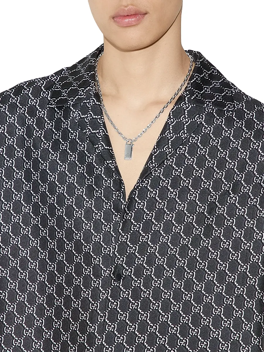 Gucci Men's Trademark Sterling Silver Padlock Pendant Necklace - Silver | Thumbnail 2 Gucci Men's Trademark Sterling Silver Padlock Pendant Necklace - Silver | Thumbnail 2