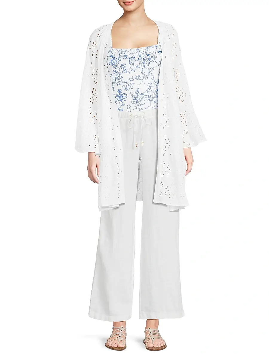 Lilly Pulitzer Women's Brailey Eyelet Cover-Up Shirt | Thumbnail 2 Lilly Pulitzer Women's Brailey Eyelet Cover-Up Shirt | Thumbnail 2