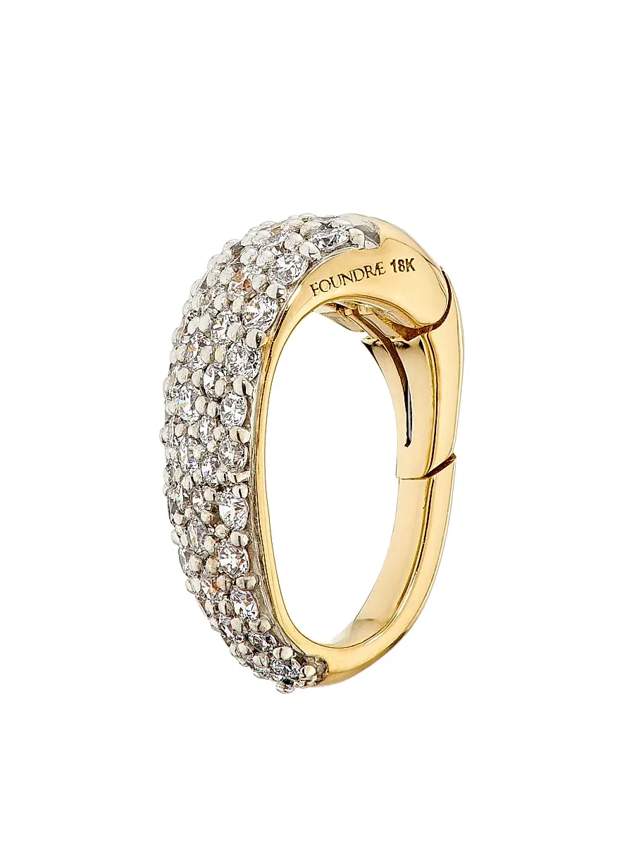 Foundrae Women's 18K Yellow Gold & 0.27 TCW Diamond Bail - White Gold | Thumbnail 4 Foundrae Women's 18K Yellow Gold & 0.27 TCW Diamond Bail - White Gold | Thumbnail 4