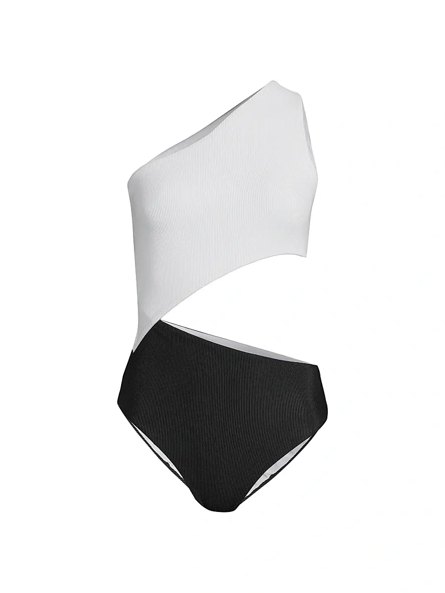 BEACH RIOT Women's Celine Colorblocked One-Piece Swimsuit - Black White - Size XL | Image 1 BEACH RIOT Women's Celine Colorblocked One-Piece Swimsuit - Black White - Size XL | Image 1