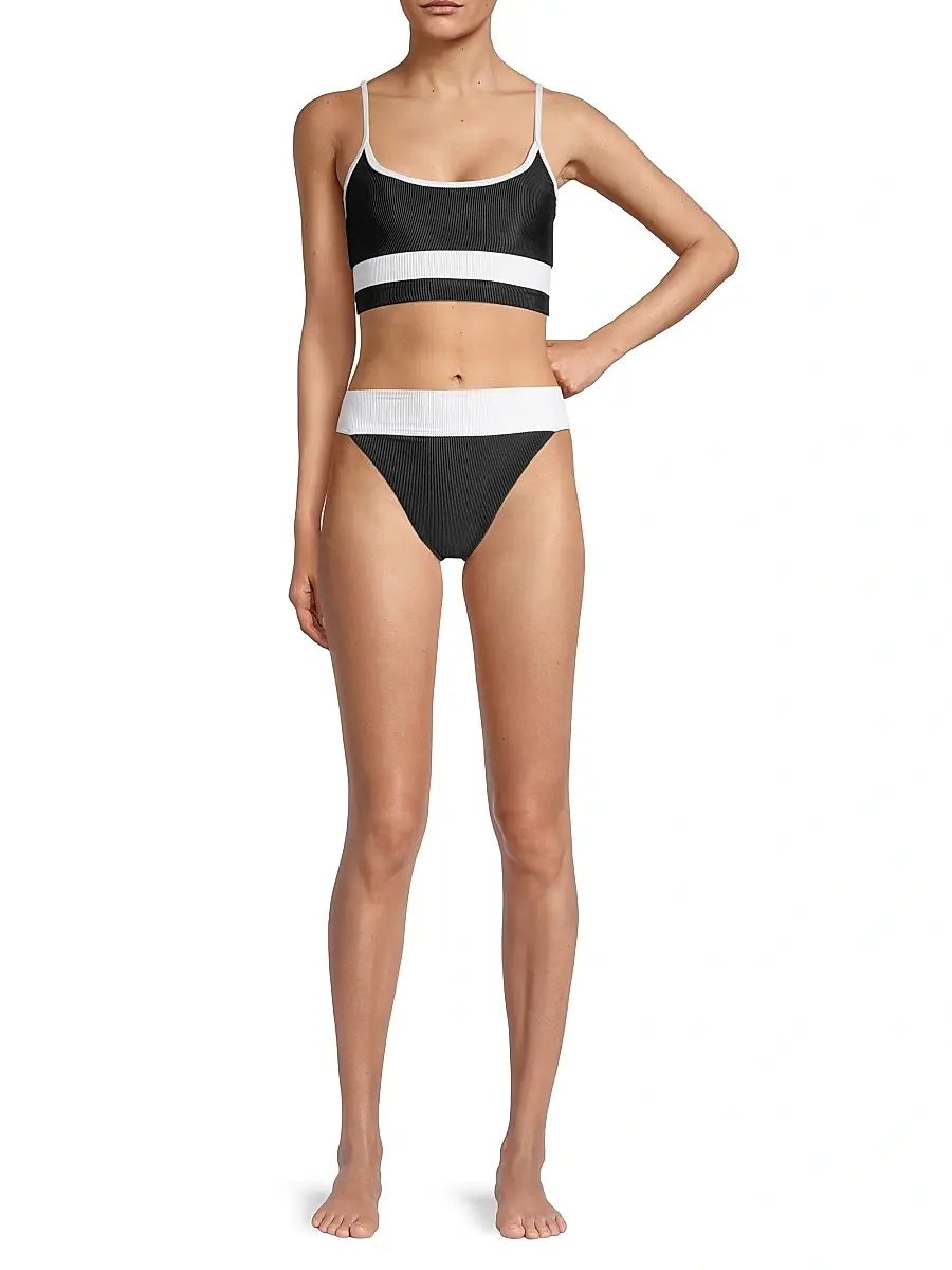 BEACH RIOT Women's Eva Two-Tone Tankini Top | Thumbnail 2