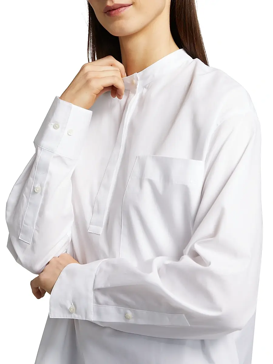 Loulou de Saison Women's Pavi Cotton Shirt - White | Thumbnail 6