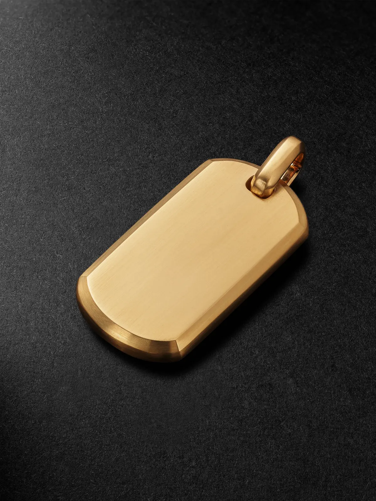 David Yurman Chevron Tag Brushed 18-Karat Gold Pendant - Men