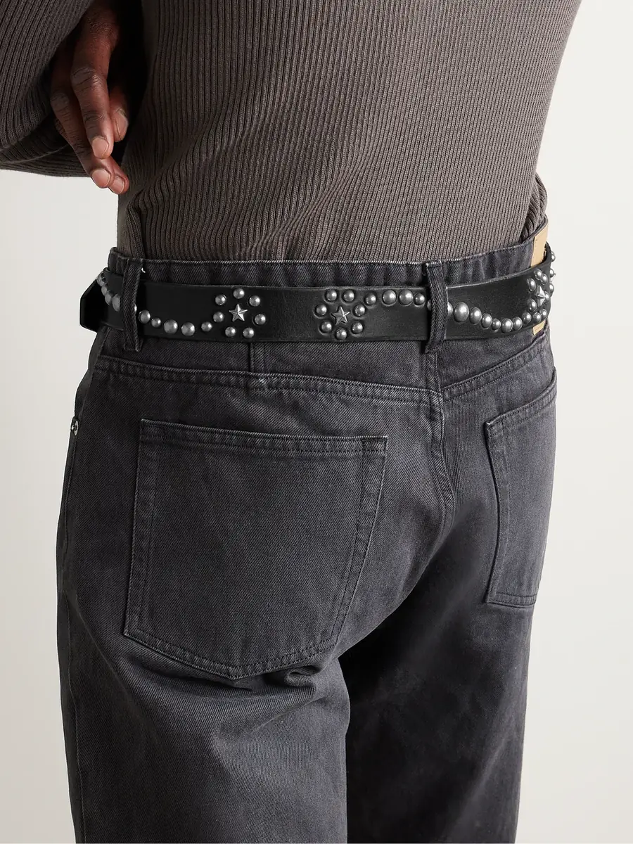 Our Legacy 3.5cm Star Fall Studded Leather Belt - Men | Thumbnail 2 Our Legacy 3.5cm Star Fall Studded Leather Belt - Men | Thumbnail 2