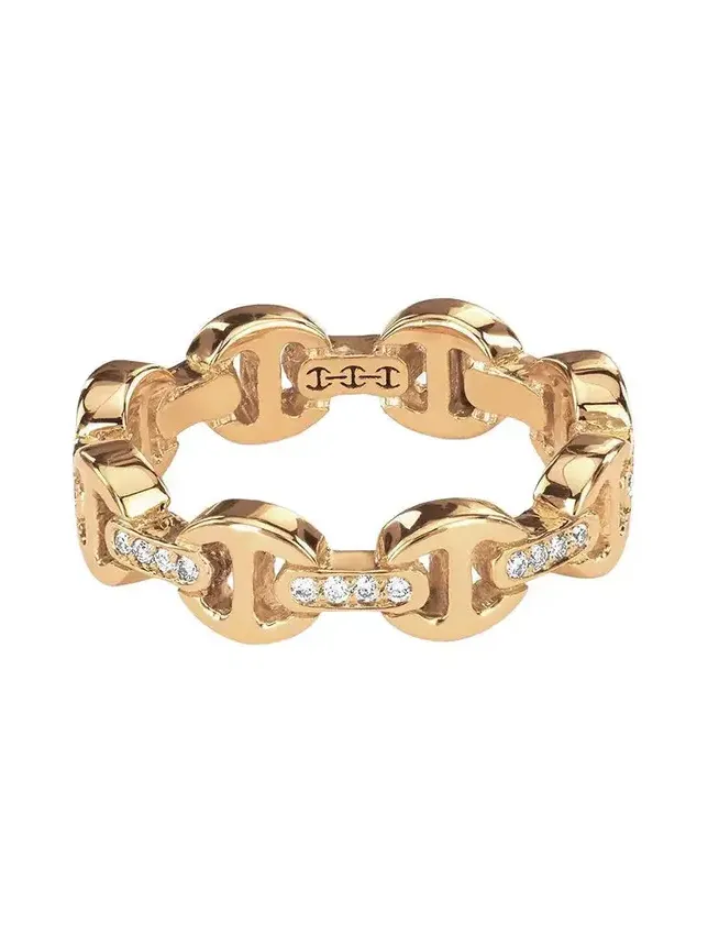 Dame Tri-Link Diamond Bridge Ring