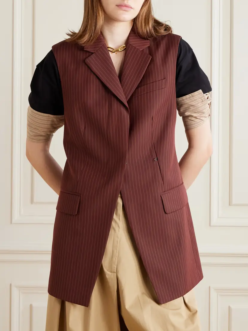 Dries Van Noten Striped Wool-blend Twill Vest | Thumbnail 3 Dries Van Noten Striped Wool-blend Twill Vest | Thumbnail 3