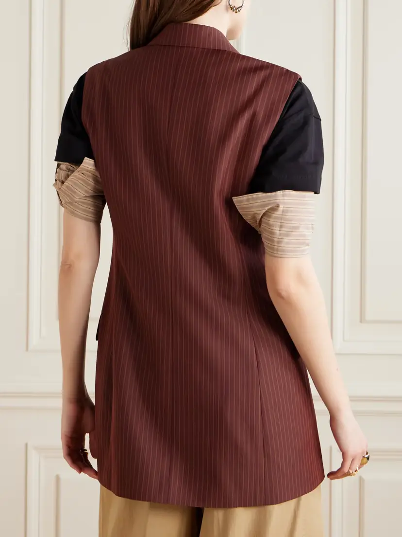 Dries Van Noten Striped Wool-blend Twill Vest | Thumbnail 4 Dries Van Noten Striped Wool-blend Twill Vest | Thumbnail 4