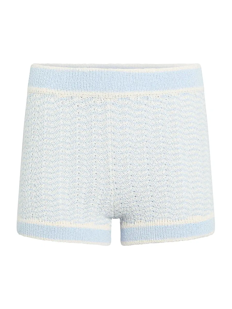 Women's Louie Knit Hot Shorts - Ice Blue Eggshell