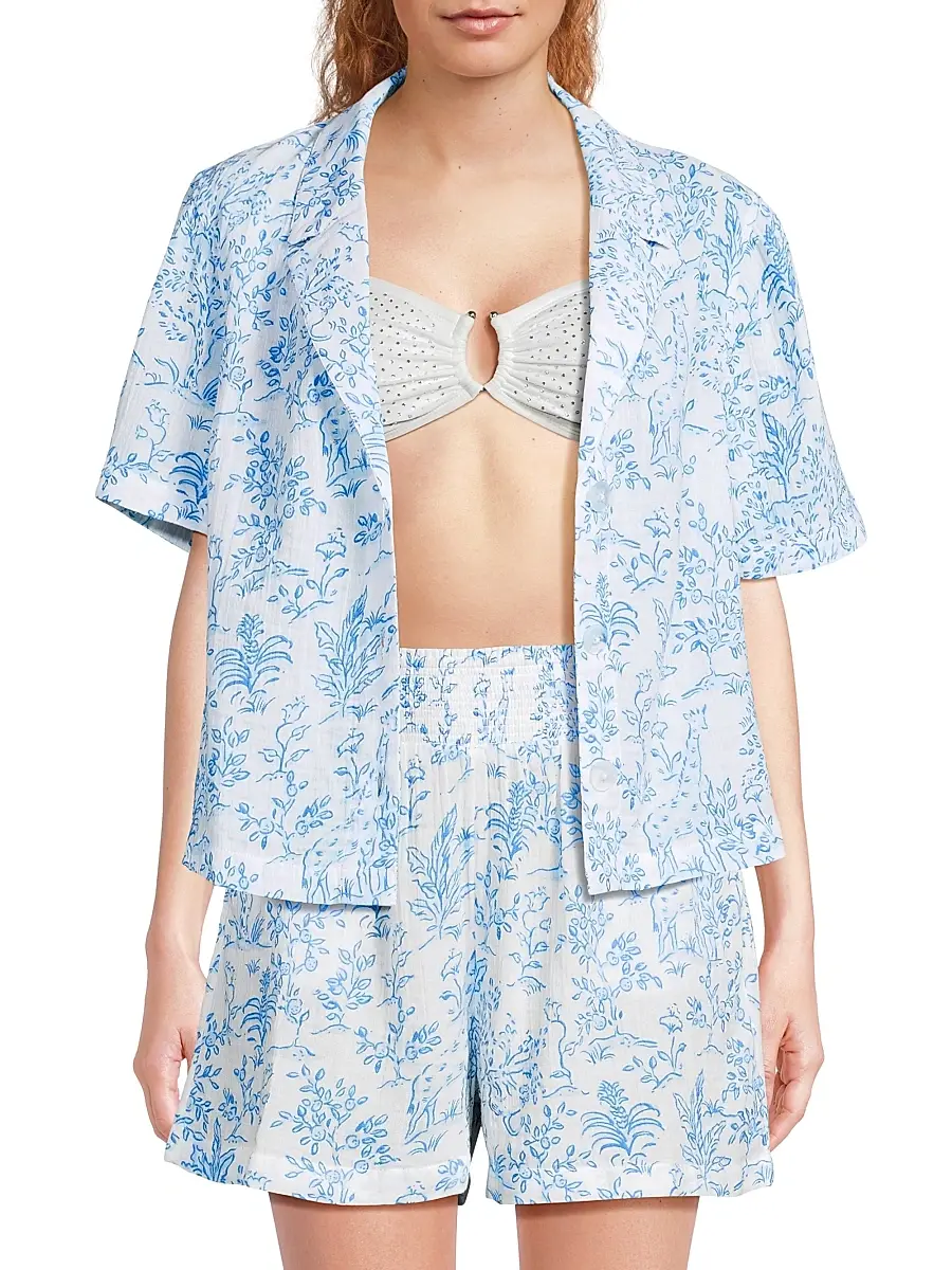 Lilly Pulitzer Women's Montee Cotton Cover-Up Shirt | Thumbnail 3 Lilly Pulitzer Women's Montee Cotton Cover-Up Shirt | Thumbnail 3