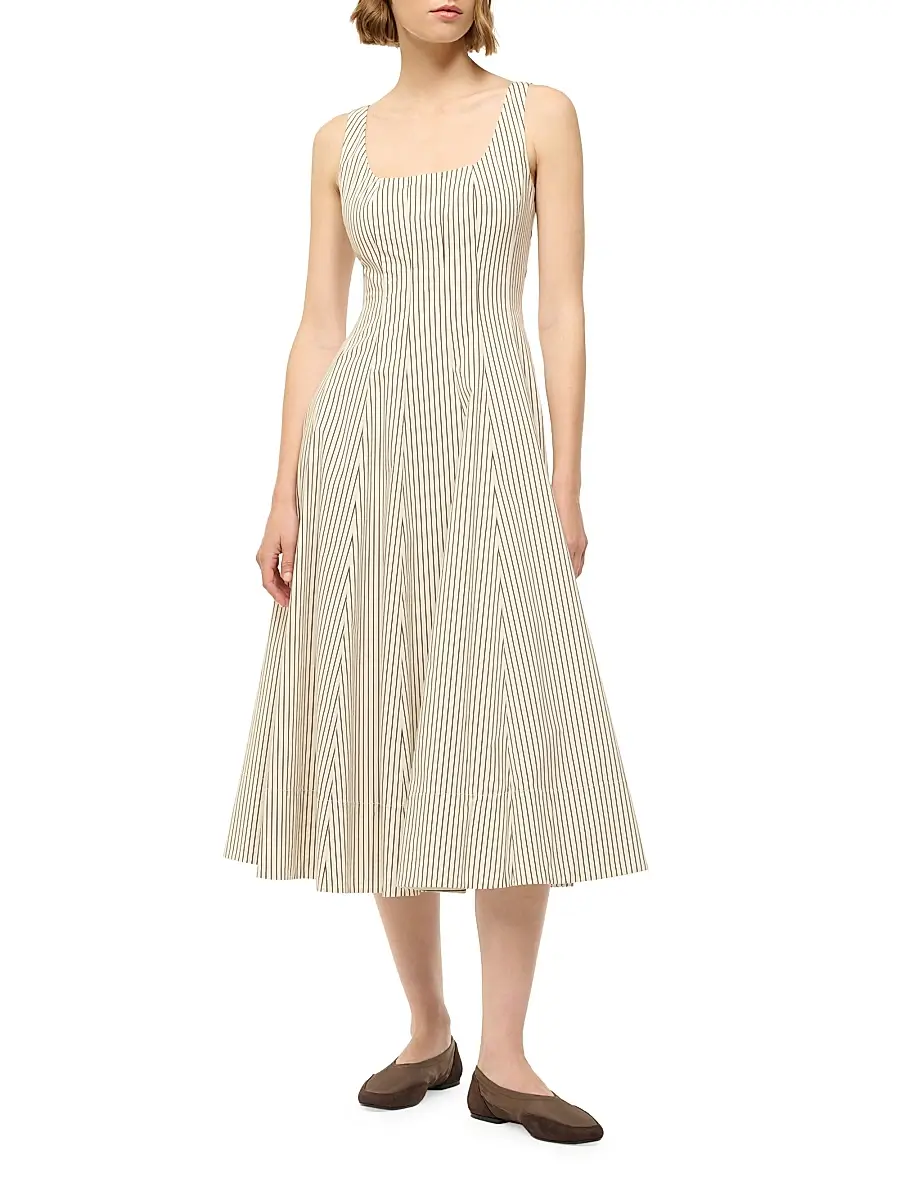 Staud Women's Wells Striped Sleeveless Fit & Flare Dress | Thumbnail 2