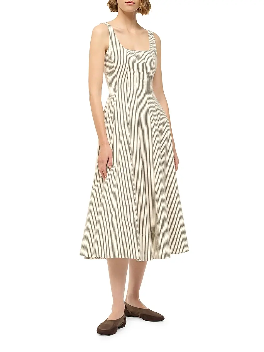 Staud Women's Wells Striped Sleeveless Fit & Flare Dress | Thumbnail 3