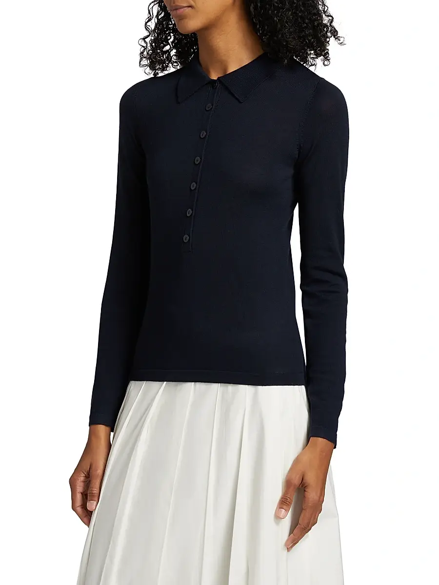 Reformation Women's Wool Knit Polo Shirt | Thumbnail 4
