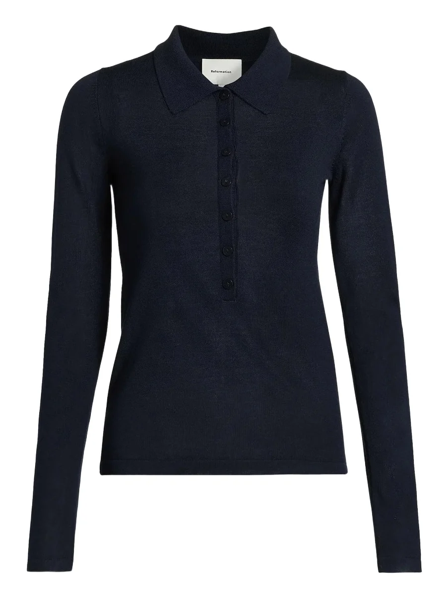 Women's Wool Knit Polo Shirt Women's Wool Knit Polo Shirt