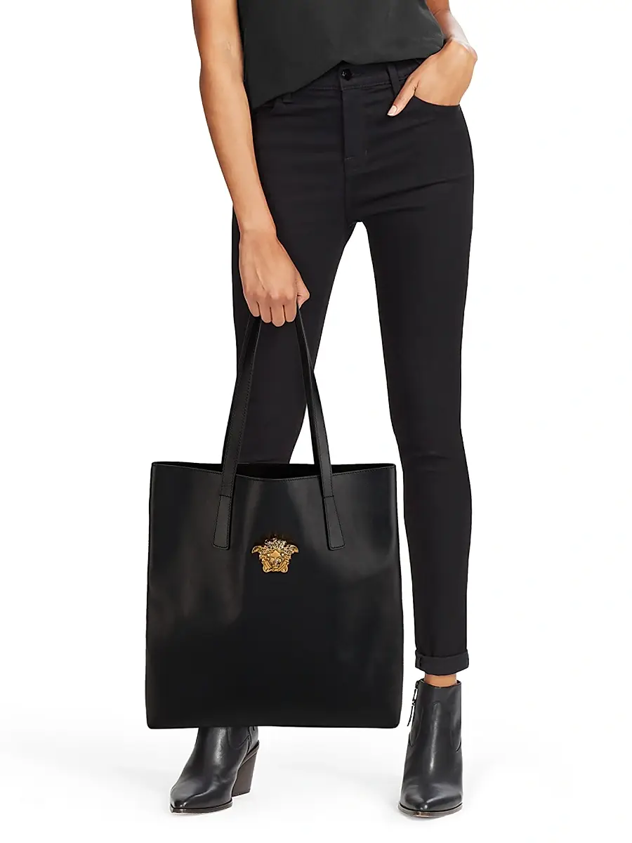Versace Women's Medusa Leather Tote - Black Gold | Thumbnail 8 Versace Women's Medusa Leather Tote - Black Gold | Thumbnail 8