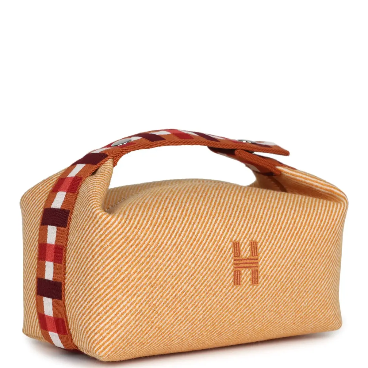 HERMÈS Hermes Bride A Brac Carre Case PM Fauve Merino Wool Palladium Hardware | Thumbnail 2 HERMÈS Hermes Bride A Brac Carre Case PM Fauve Merino Wool Palladium Hardware | Thumbnail 2