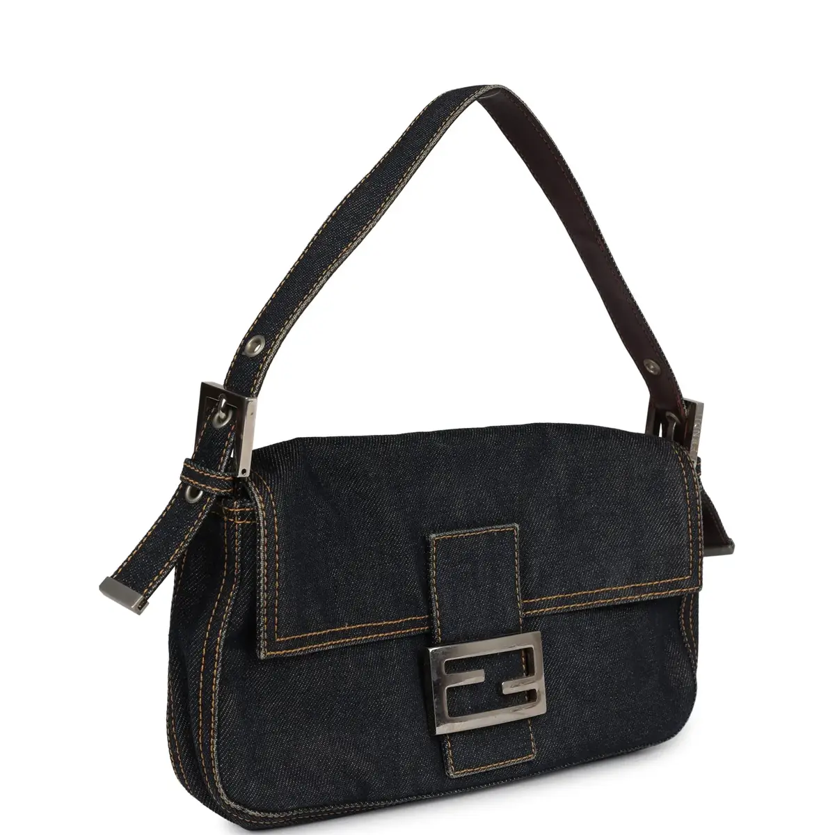 Fendi Vintage Fendi Baguette Bag Dark Blue Denim Silver Hardware | Thumbnail 2 Fendi Vintage Fendi Baguette Bag Dark Blue Denim Silver Hardware | Thumbnail 2