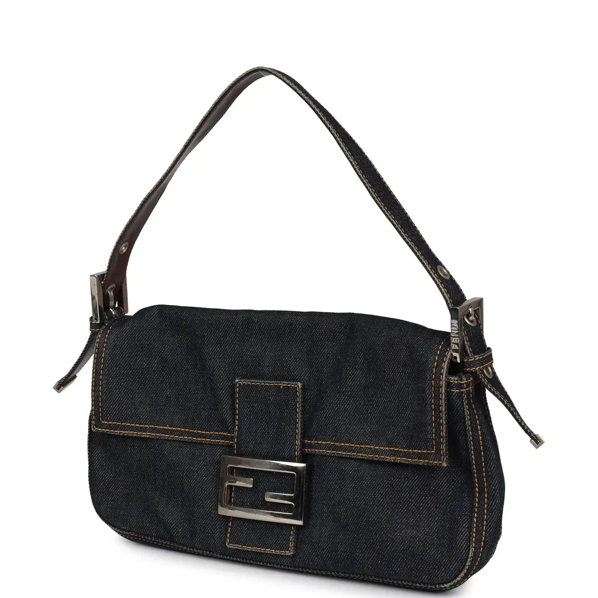 Fendi Vintage Fendi Baguette Bag Dark Blue Denim Silver Hardware | Thumbnail 5 Fendi Vintage Fendi Baguette Bag Dark Blue Denim Silver Hardware | Thumbnail 5
