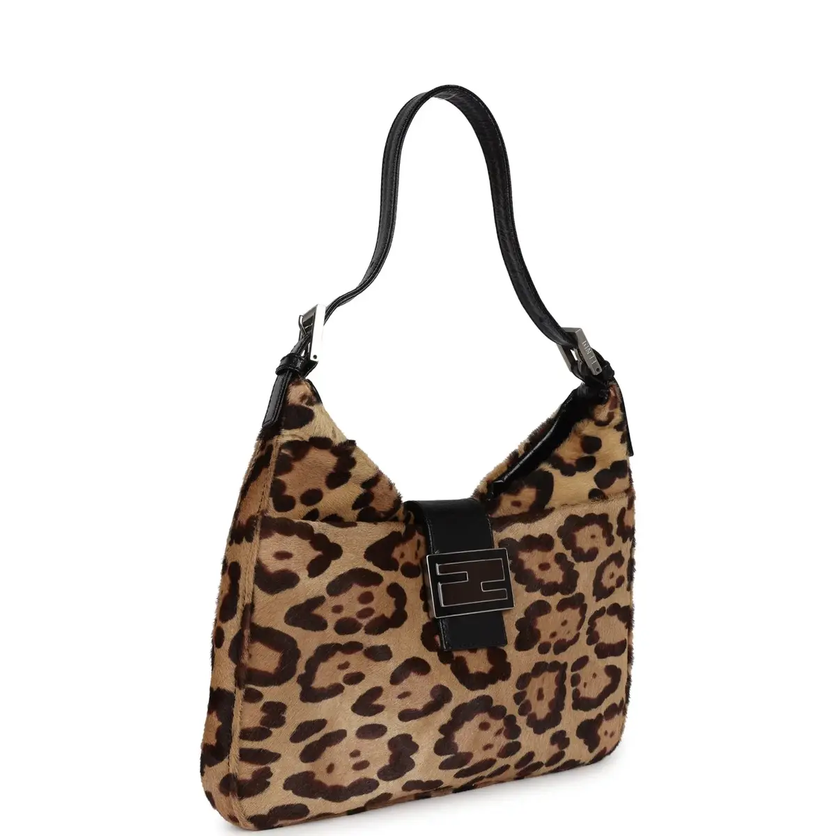 Fendi Vintage Fendi Leopard Shoulder Bag Brown and Black Ponyhair Silver Hardware | Thumbnail 2 Fendi Vintage Fendi Leopard Shoulder Bag Brown and Black Ponyhair Silver Hardware | Thumbnail 2