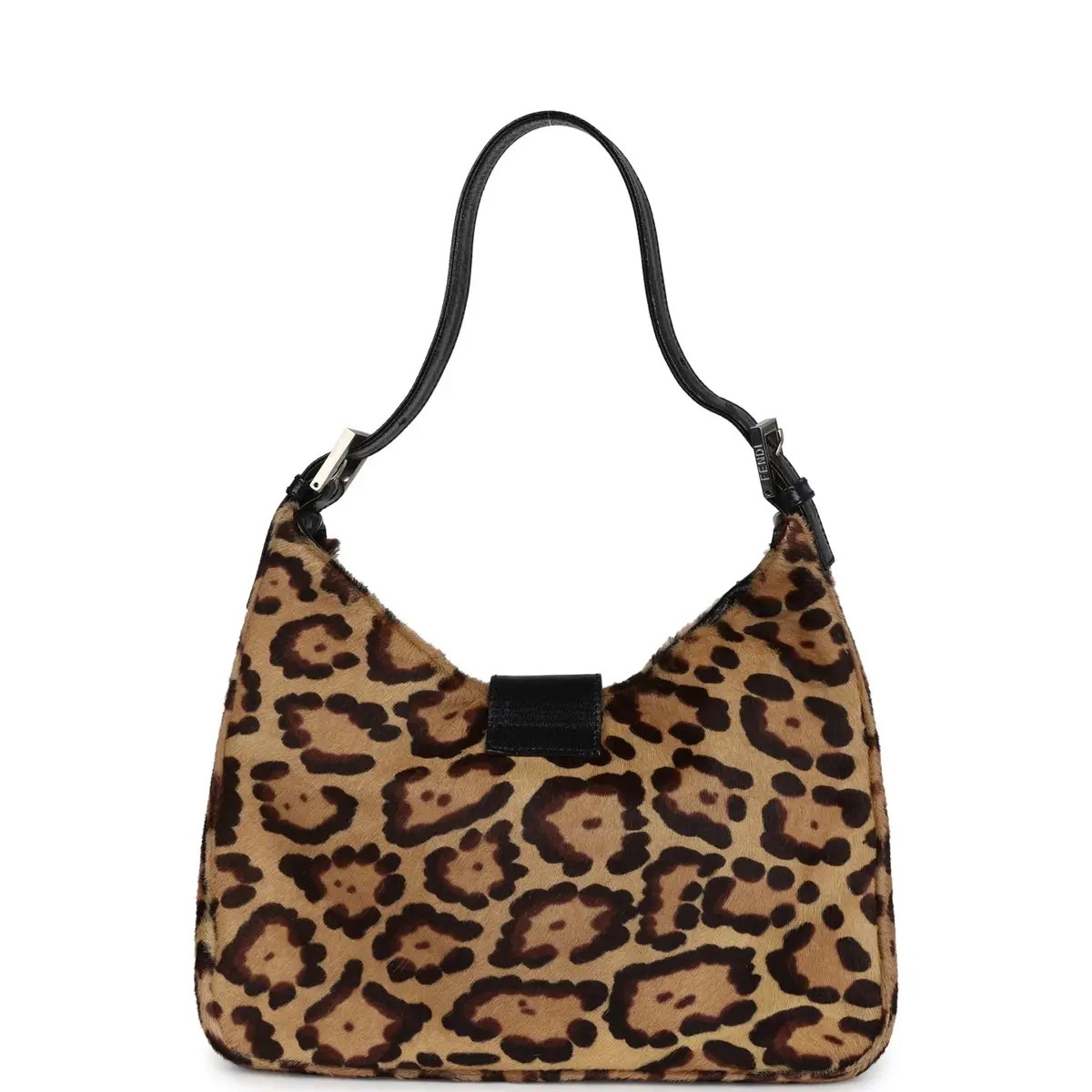 Fendi Vintage Fendi Leopard Shoulder Bag Brown and Black Ponyhair Silver Hardware | Thumbnail 4 Fendi Vintage Fendi Leopard Shoulder Bag Brown and Black Ponyhair Silver Hardware | Thumbnail 4
