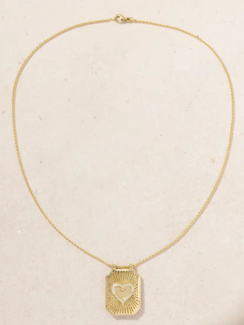 Marie Lichtenberg Heart Scapular 18-karat Gold Diamond Necklace | Thumbnail 4 Marie Lichtenberg Heart Scapular 18-karat Gold Diamond Necklace | Thumbnail 4