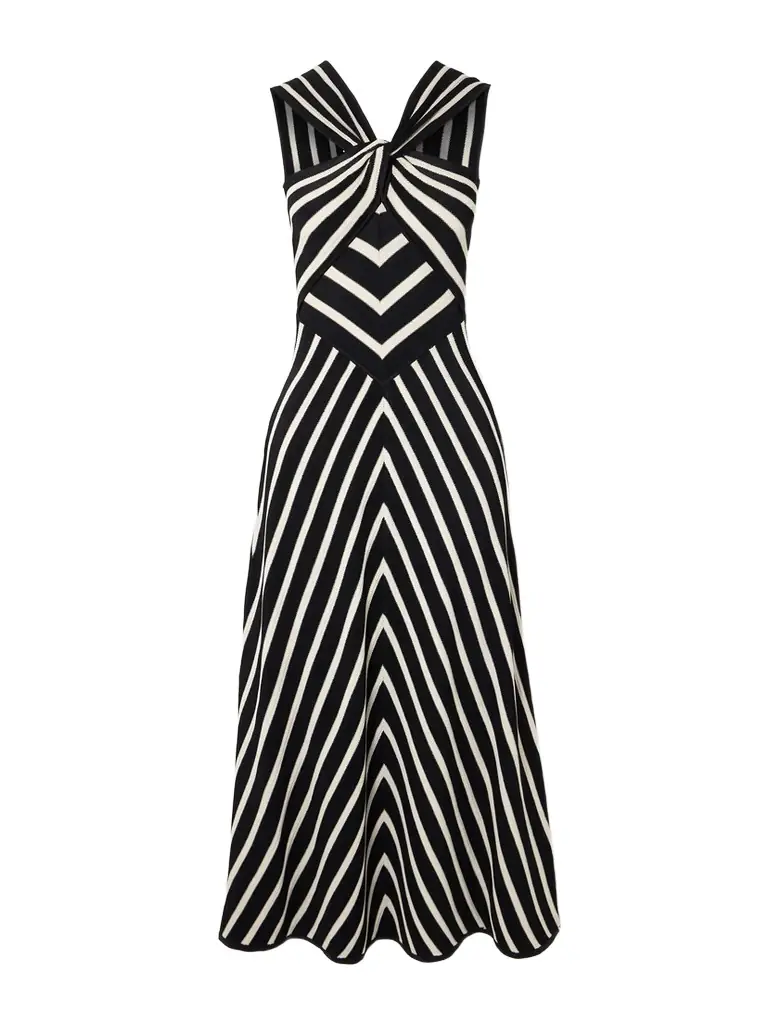 Illuminate Striped Knitted Midi Dress