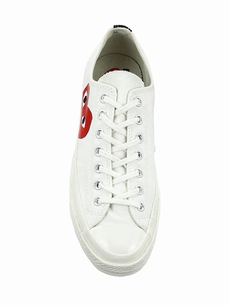 Comme des Garçons PLAY Women's Peek-A-Boo Canvas Low-Top Sneakers - White | Thumbnail 5