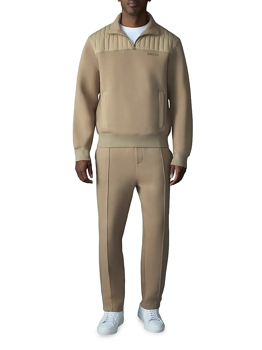 Mackage Men's Corey Hybrid Down Quarter-Zip Sweater | Thumbnail 2 Mackage Men's Corey Hybrid Down Quarter-Zip Sweater | Thumbnail 2