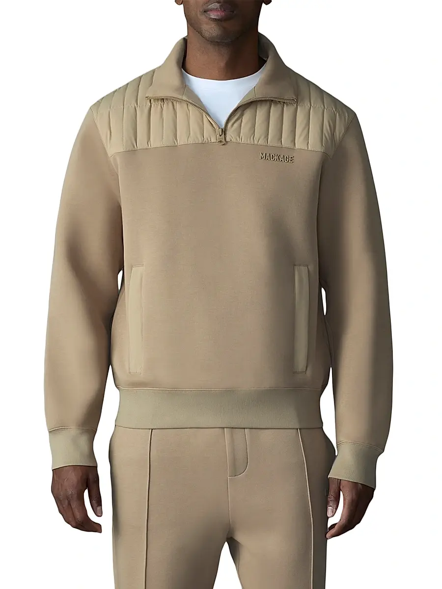 Mackage Men's Corey Hybrid Down Quarter-Zip Sweater | Thumbnail 3 Mackage Men's Corey Hybrid Down Quarter-Zip Sweater | Thumbnail 3