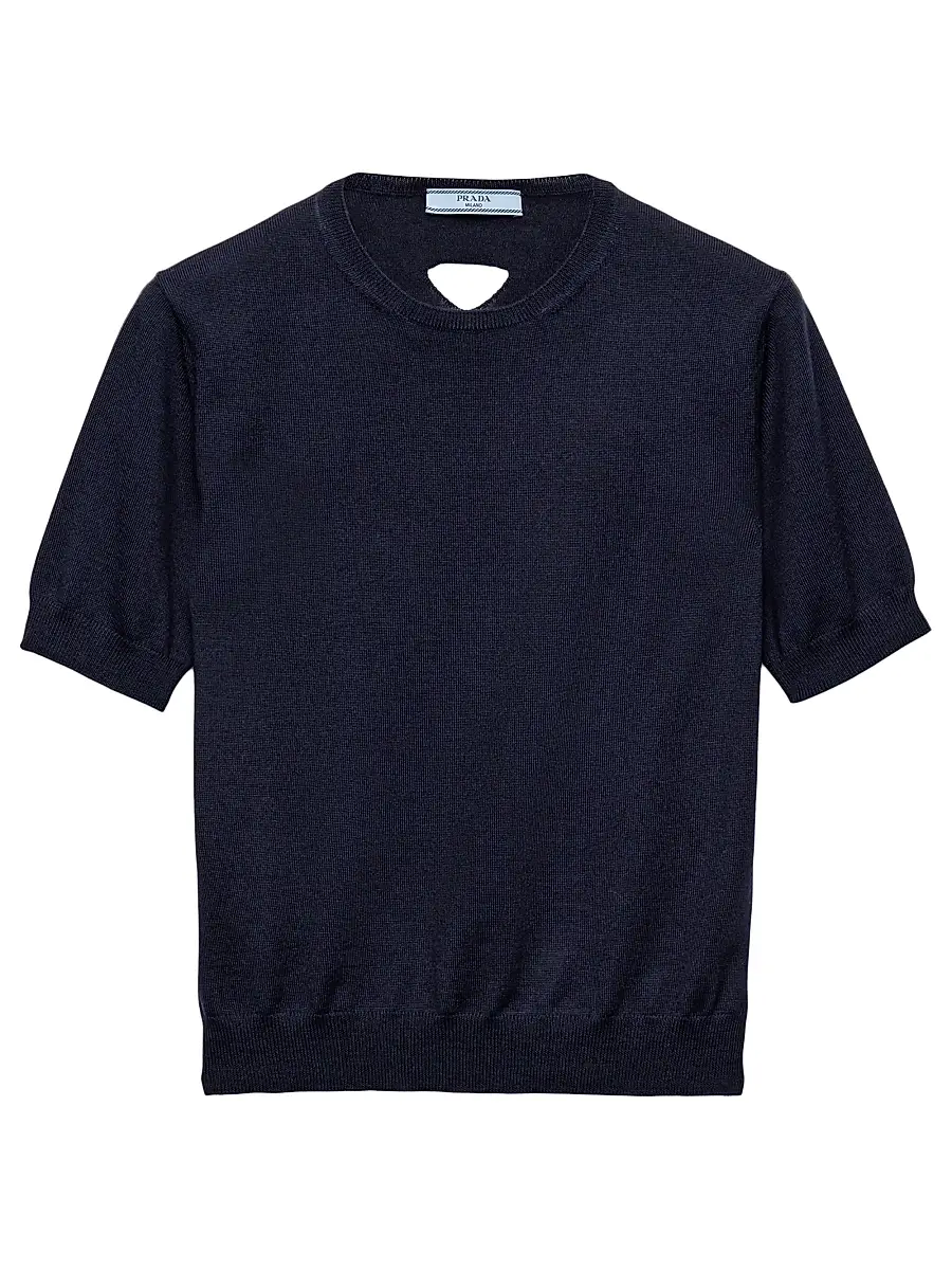 Prada Women's Oversized Wool Sweater - Blue | Image 1 Prada Women's Oversized Wool Sweater - Blue | Image 1