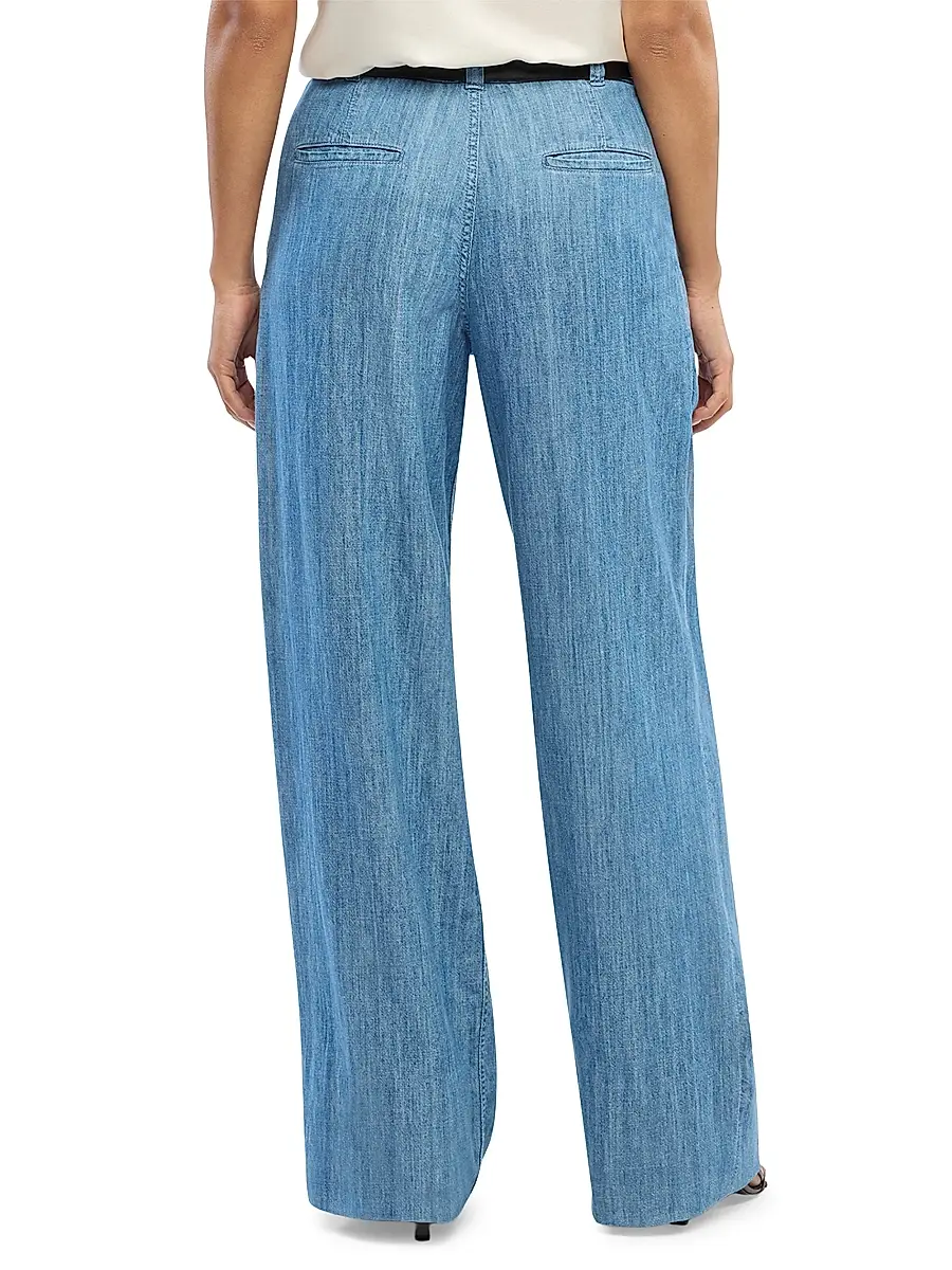 Another Tomorrow Women's Chambray Relaxed Wide Leg Pants | Thumbnail 6 Another Tomorrow Women's Chambray Relaxed Wide Leg Pants | Thumbnail 6