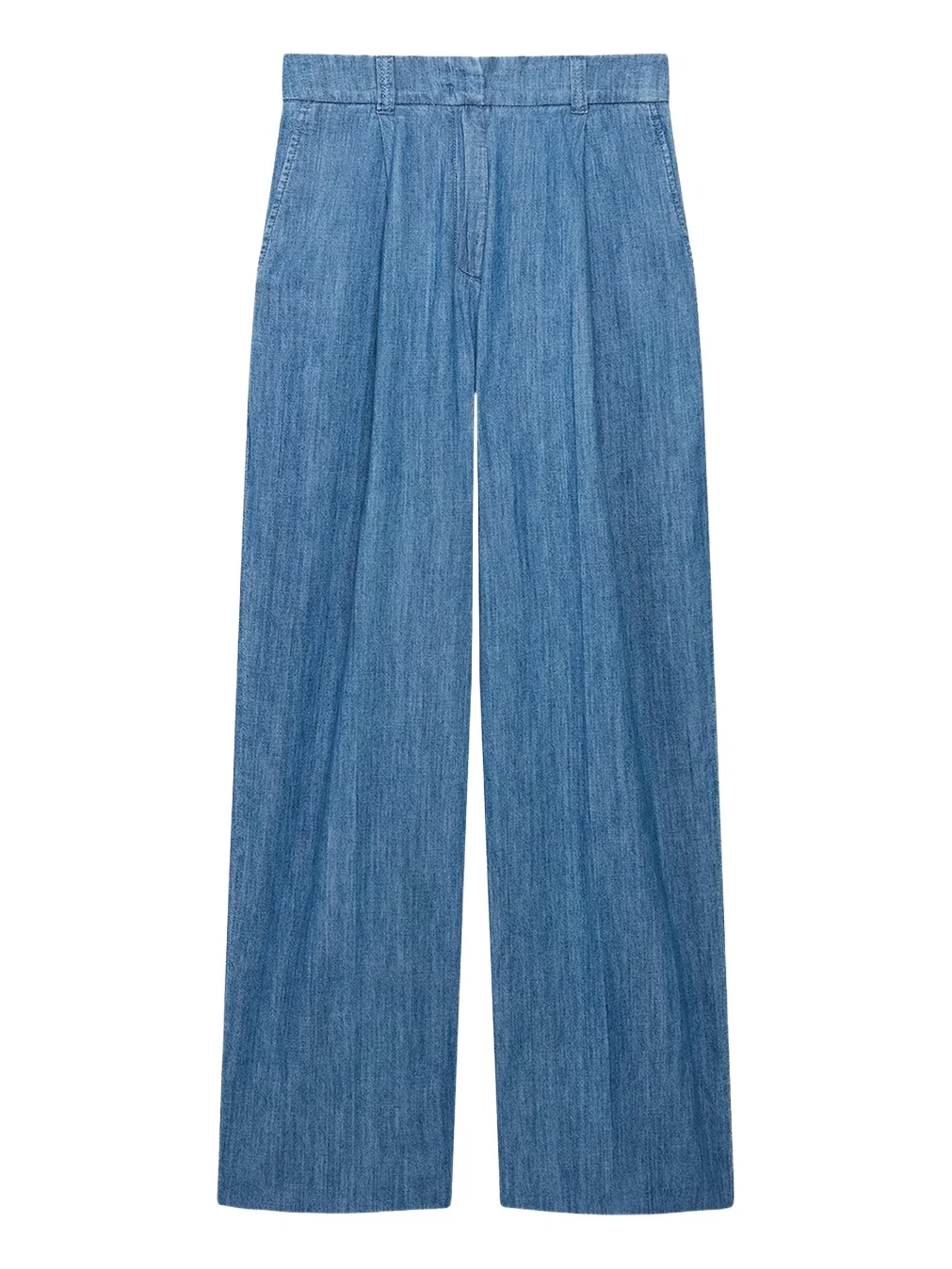 Another Tomorrow Women's Chambray Relaxed Wide Leg Pants