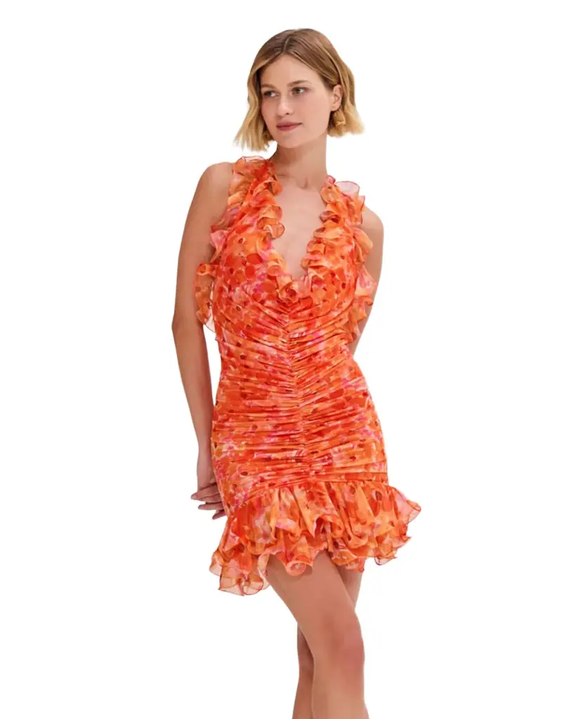 PatBo MYOSOTIS PLUNGE MINI DRESS