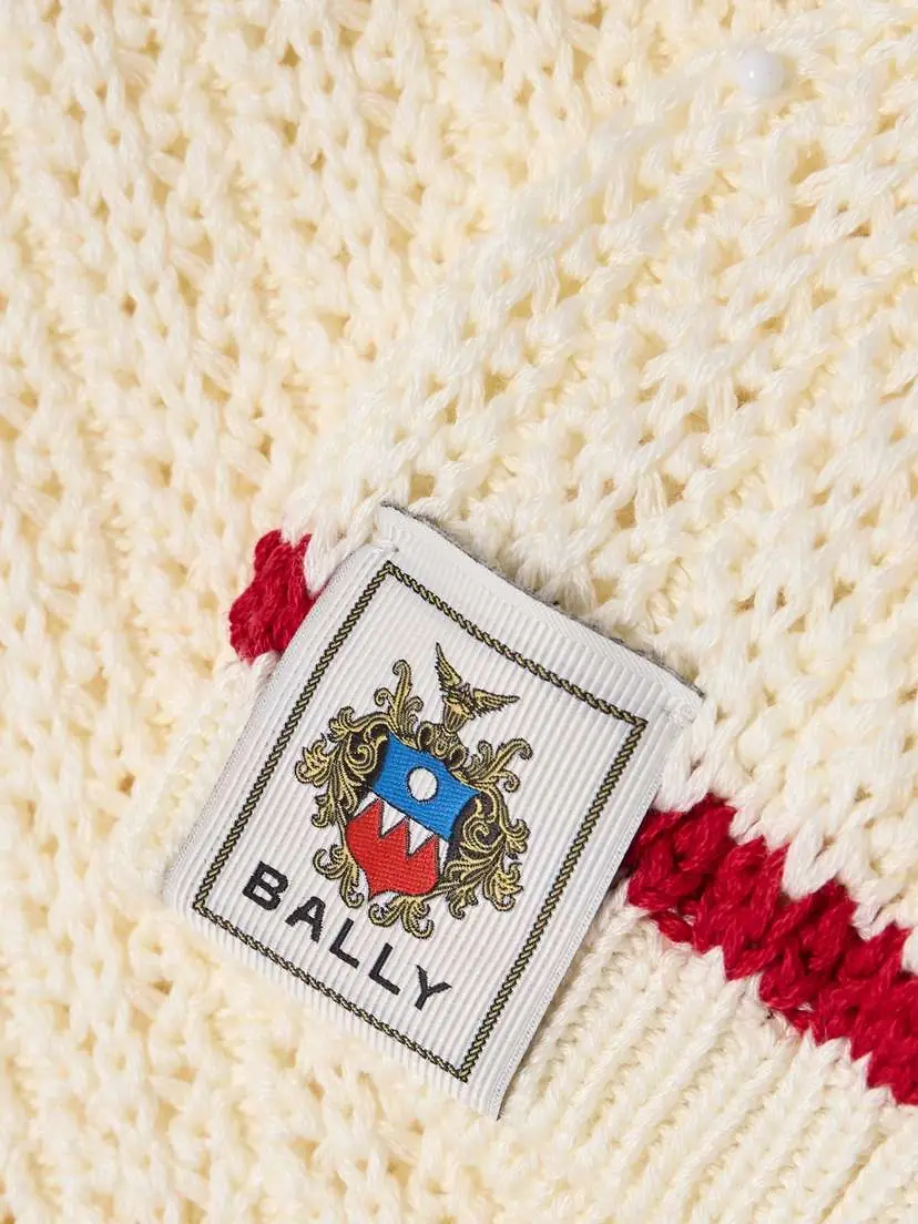 BALLY Striped Open-knit Cotton Shorts | Thumbnail 4 BALLY Striped Open-knit Cotton Shorts | Thumbnail 4