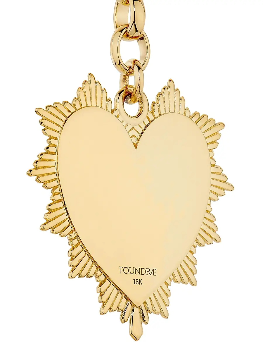 Foundrae Women's 18K Yellow Gold & 0.82 TCW Diamond Heart Pendant Necklace - Yellow Gold | Thumbnail 3 Foundrae Women's 18K Yellow Gold & 0.82 TCW Diamond Heart Pendant Necklace - Yellow Gold | Thumbnail 3