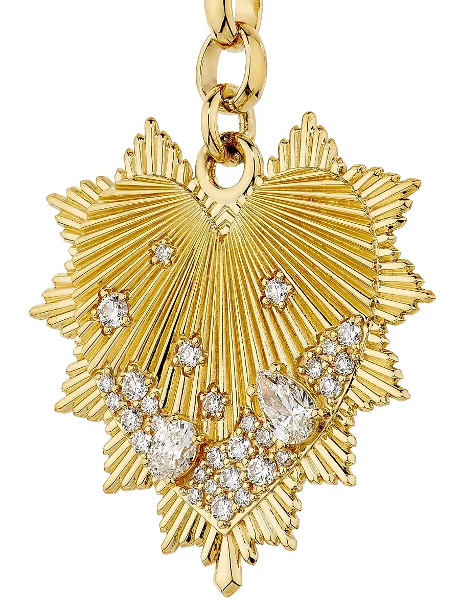 Foundrae Women's 18K Yellow Gold & 0.82 TCW Diamond Heart Pendant Necklace - Yellow Gold | Thumbnail 4 Foundrae Women's 18K Yellow Gold & 0.82 TCW Diamond Heart Pendant Necklace - Yellow Gold | Thumbnail 4