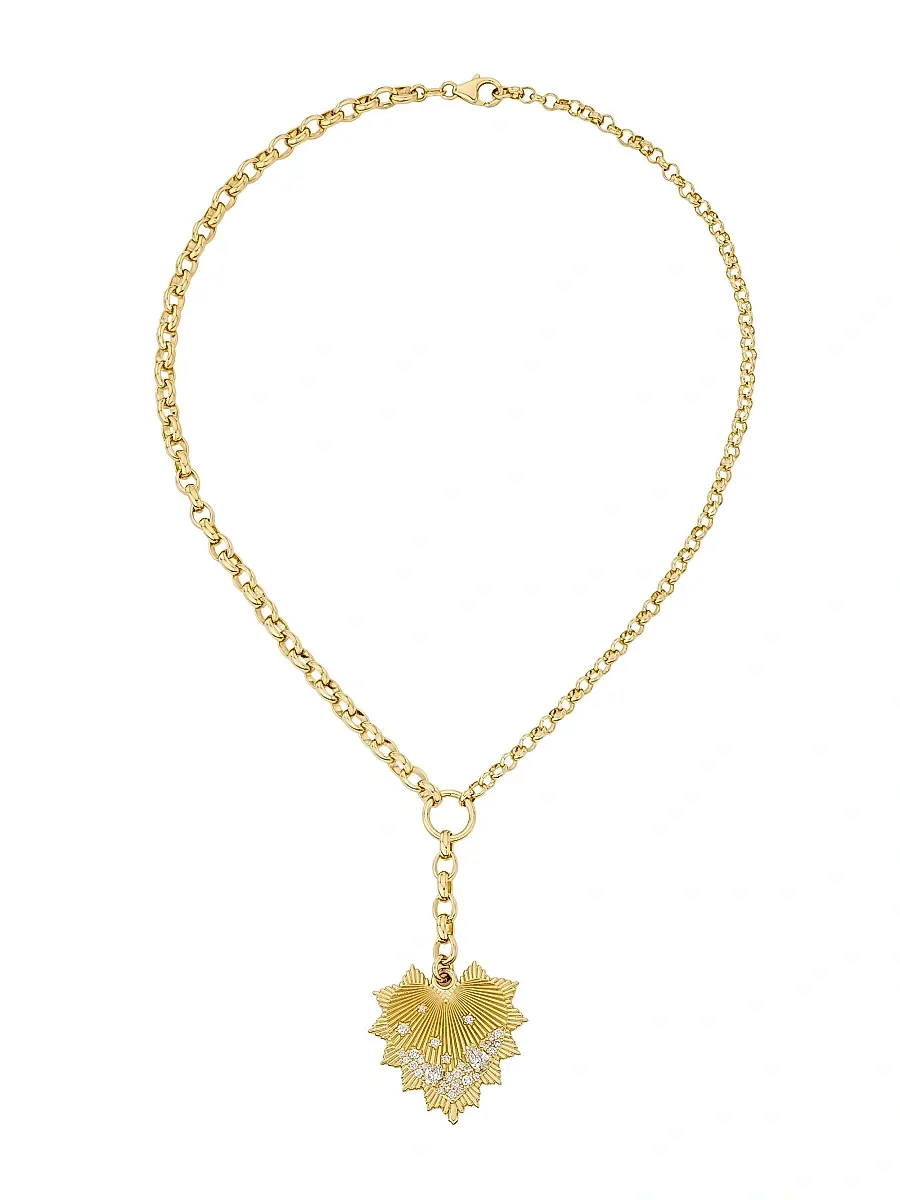 Foundrae Women's 18K Yellow Gold & 0.82 TCW Diamond Heart Pendant Necklace - Yellow Gold | Thumbnail 5 Foundrae Women's 18K Yellow Gold & 0.82 TCW Diamond Heart Pendant Necklace - Yellow Gold | Thumbnail 5