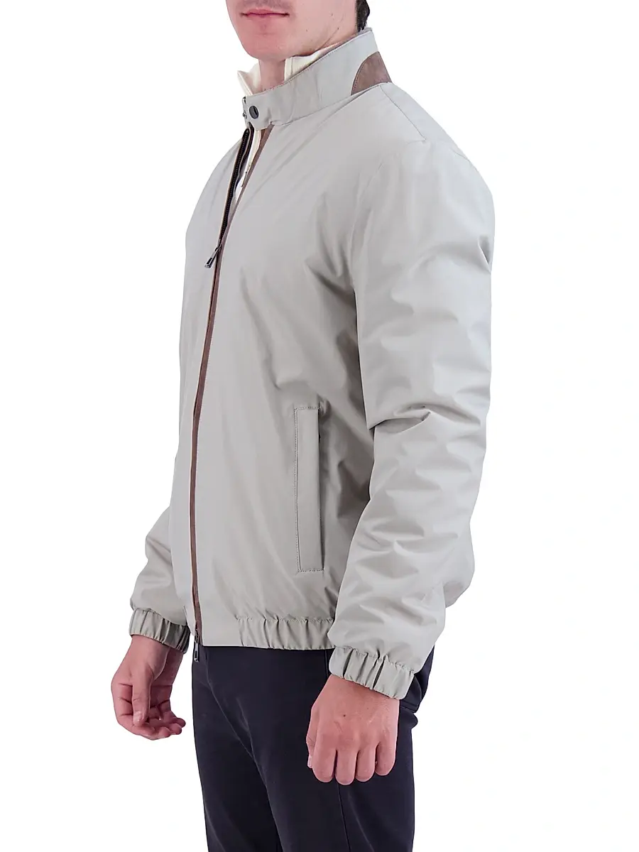 Gorski Men's Fabric Jacket with Shearling Lamb Lining | Thumbnail 3 Gorski Men's Fabric Jacket with Shearling Lamb Lining | Thumbnail 3