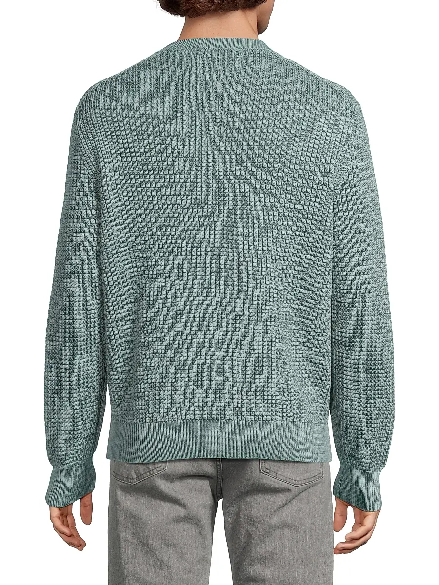 Canali Men's Honeycomb Cotton-Blend Crewneck Sweater | Thumbnail 5 Canali Men's Honeycomb Cotton-Blend Crewneck Sweater | Thumbnail 5