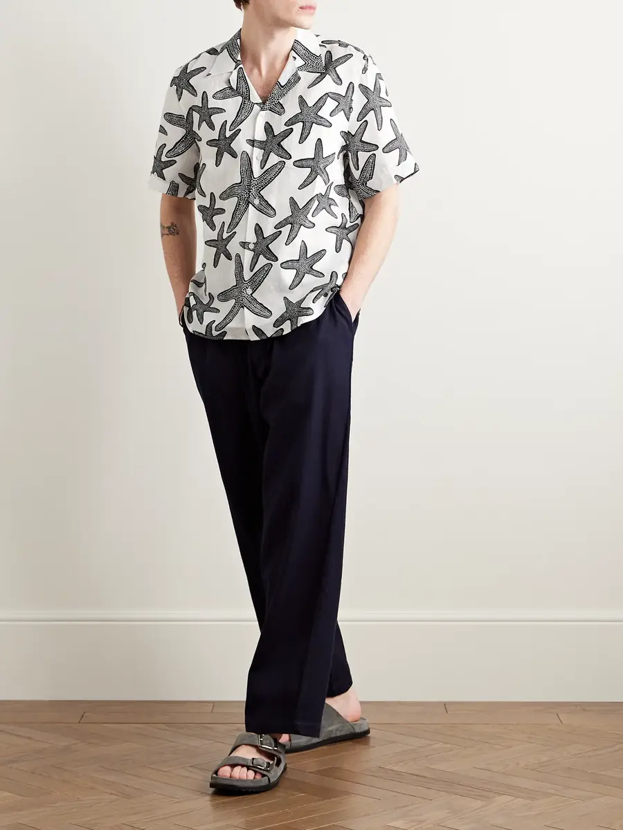 Vilebrequin Charli Camp-Collar Printed Linen Shirt - Men | Thumbnail 2 Vilebrequin Charli Camp-Collar Printed Linen Shirt - Men | Thumbnail 2