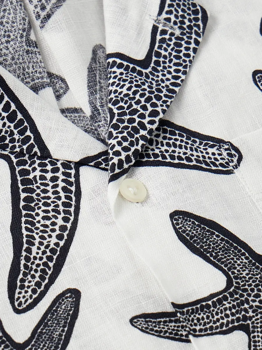 Vilebrequin Charli Camp-Collar Printed Linen Shirt - Men | Thumbnail 4 Vilebrequin Charli Camp-Collar Printed Linen Shirt - Men | Thumbnail 4