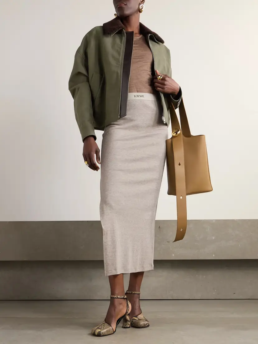 Loewe Cotton And Wool-blend Jersey Midi Skirt | Thumbnail 2