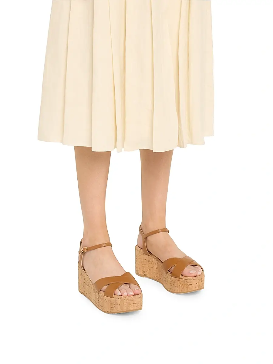 Stuart Weitzman Women's Dayna 65MM Wedge Leather Sandals | Thumbnail 3 Stuart Weitzman Women's Dayna 65MM Wedge Leather Sandals | Thumbnail 3